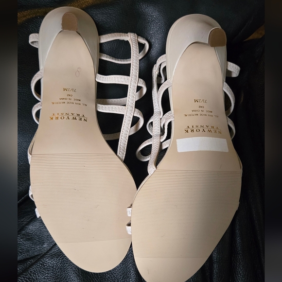 New York Transit NEW Cream Strappy "Naked" Sandals Sz7.5M - Picture 4 of 12